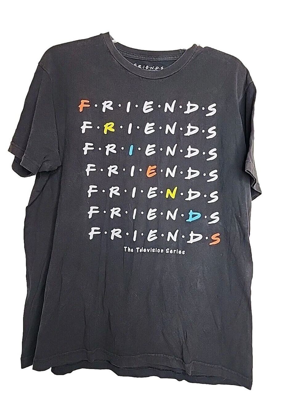 Friends The Television Series Logo T-Shirt 100% Cotton Black Large